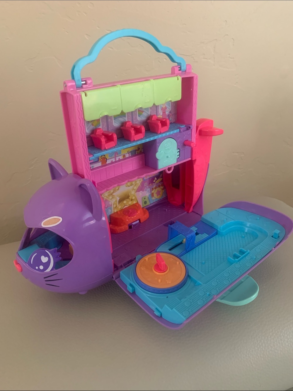 Polly Pocket Kitty Airways Airplane Pop Up Playset